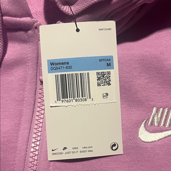 Nike Light Pink Full-Zip Hoodie - Picture 2 of 3